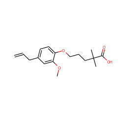 C=CCc1ccc(OCCCC(C)(C)C(=O)O)c(OC)c1 ZINC000072119874