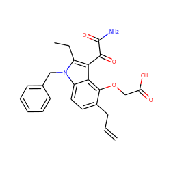 C=CCc1ccc2c(c1OCC(=O)O)c(C(=O)C(N)=O)c(CC)n2Cc1ccccc1 ZINC000013445799