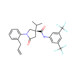 C=CCc1ccccc1N1C[C@](C(=O)Nc2cc(C(F)(F)F)cc(C(F)(F)F)c2)(C(C)C)CC1=O ZINC000198448092