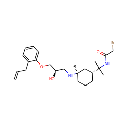 C=CCc1ccccc1OC[C@H](O)CN[C@]1(C)CCC[C@@H](C(C)(C)NC(=O)CBr)C1 ZINC000008034842