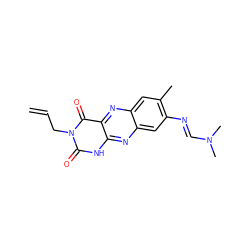 C=CCn1c(=O)[nH]c2nc3cc(/N=C/N(C)C)c(C)cc3nc2c1=O ZINC000100290995