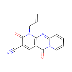 C=CCn1c(=O)c(C#N)cc2c(=O)n3ccccc3nc21 ZINC000004101572