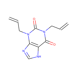 C=CCn1c(=O)c2[nH]cnc2n(CC=C)c1=O ZINC000013473614