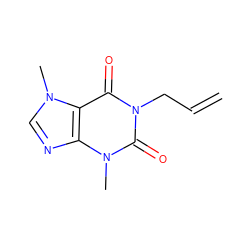 C=CCn1c(=O)c2c(ncn2C)n(C)c1=O ZINC000000349954