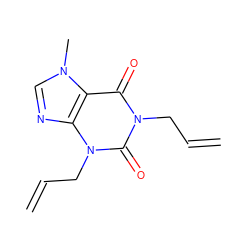 C=CCn1c(=O)c2c(ncn2C)n(CC=C)c1=O ZINC000013473622