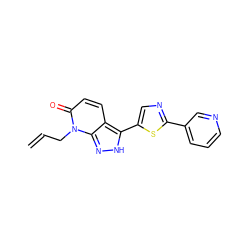 C=CCn1c(=O)ccc2c(-c3cnc(-c4cccnc4)s3)[nH]nc21 ZINC000653840672