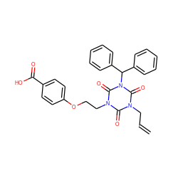 C=CCn1c(=O)n(CCOc2ccc(C(=O)O)cc2)c(=O)n(C(c2ccccc2)c2ccccc2)c1=O ZINC000036310643