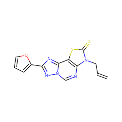 C=CCn1c(=S)sc2c1ncn1nc(-c3ccco3)nc21 ZINC000049069606