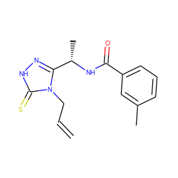 C=CCn1c([C@H](C)NC(=O)c2cccc(C)c2)n[nH]c1=S ZINC000005981567