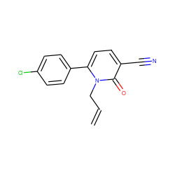 C=CCn1c(-c2ccc(Cl)cc2)ccc(C#N)c1=O ZINC000001402955