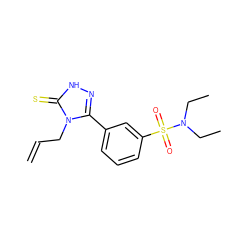 C=CCn1c(-c2cccc(S(=O)(=O)N(CC)CC)c2)n[nH]c1=S ZINC000006483065