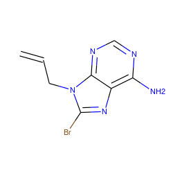 C=CCn1c(Br)nc2c(N)ncnc21 ZINC000040979216