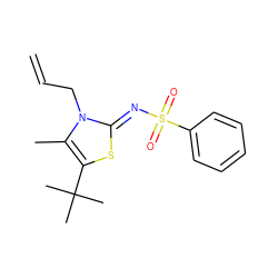 C=CCn1c(C)c(C(C)(C)C)s/c1=N\S(=O)(=O)c1ccccc1 ZINC000028862020