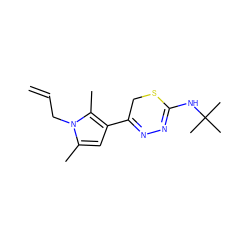 C=CCn1c(C)cc(C2=NN=C(NC(C)(C)C)SC2)c1C ZINC000005951079