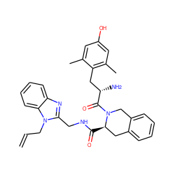 C=CCn1c(CNC(=O)[C@@H]2Cc3ccccc3CN2C(=O)[C@@H](N)Cc2c(C)cc(O)cc2C)nc2ccccc21 ZINC000028003772