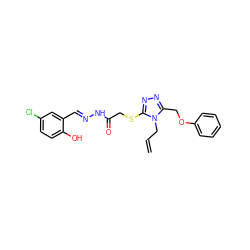 C=CCn1c(COc2ccccc2)nnc1SCC(=O)N/N=C/c1cc(Cl)ccc1O ZINC000001001426