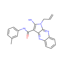 C=CCn1c(N)c(C(=O)Nc2cccc(C)c2)c2nc3ccccc3nc21 ZINC000002295445