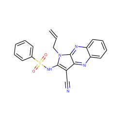 C=CCn1c(NS(=O)(=O)c2ccccc2)c(C#N)c2nc3ccccc3nc21 ZINC000003216852