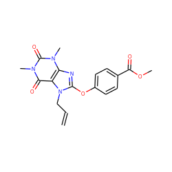 C=CCn1c(Oc2ccc(C(=O)OC)cc2)nc2c1c(=O)n(C)c(=O)n2C ZINC000000802638