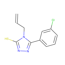 C=CCn1c(S)nnc1-c1cccc(Cl)c1 ZINC000018254737