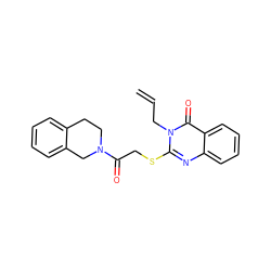 C=CCn1c(SCC(=O)N2CCc3ccccc3C2)nc2ccccc2c1=O ZINC000000641552