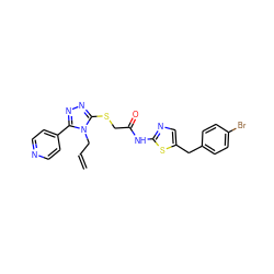 C=CCn1c(SCC(=O)Nc2ncc(Cc3ccc(Br)cc3)s2)nnc1-c1ccncc1 ZINC000000949867