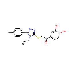 C=CCn1c(SCC(=O)c2ccc(O)c(O)c2)nnc1-c1ccc(C)cc1 ZINC000001260717