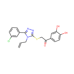 C=CCn1c(SCC(=O)c2ccc(O)c(O)c2)nnc1-c1cccc(Cl)c1 ZINC000001270317