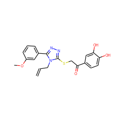 C=CCn1c(SCC(=O)c2ccc(O)c(O)c2)nnc1-c1cccc(OC)c1 ZINC000001287873