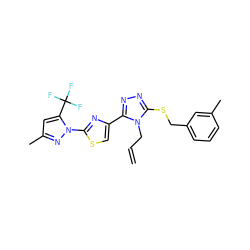 C=CCn1c(SCc2cccc(C)c2)nnc1-c1csc(-n2nc(C)cc2C(F)(F)F)n1 ZINC000008671146