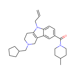 C=CCn1c2c(c3cc(C(=O)N4CCC(C)CC4)ccc31)CN(CC1CCCC1)CC2 ZINC000036479713