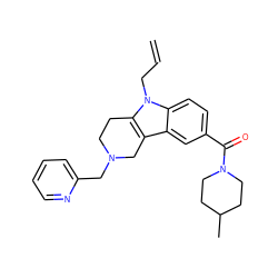 C=CCn1c2c(c3cc(C(=O)N4CCC(C)CC4)ccc31)CN(Cc1ccccn1)CC2 ZINC000036479719