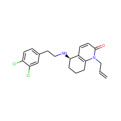 C=CCn1c2c(ccc1=O)[C@H](NCCc1ccc(Cl)c(Cl)c1)CCC2 ZINC000013743289