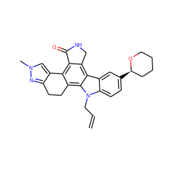 C=CCn1c2ccc([C@@H]3CCCCO3)cc2c2c3c(c4c(c21)CCc1nn(C)cc1-4)C(=O)NC3 ZINC000049034597