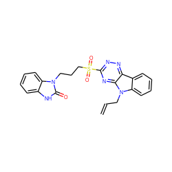 C=CCn1c2ccccc2c2nnc(S(=O)(=O)CCCn3c(=O)[nH]c4ccccc43)nc21 ZINC000045338217