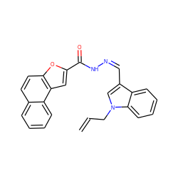 C=CCn1cc(/C=N\NC(=O)c2cc3c(ccc4ccccc43)o2)c2ccccc21 ZINC000033333089