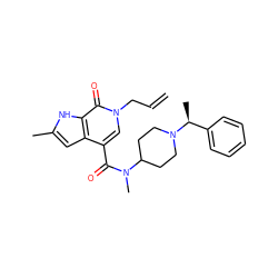 C=CCn1cc(C(=O)N(C)C2CCN([C@@H](C)c3ccccc3)CC2)c2cc(C)[nH]c2c1=O ZINC001772617105