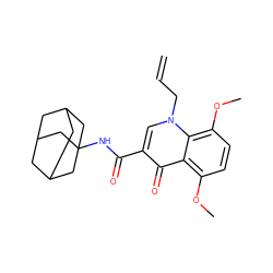 C=CCn1cc(C(=O)NC23CC4CC(CC(C4)C2)C3)c(=O)c2c(OC)ccc(OC)c21 ZINC000040428725