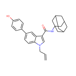 C=CCn1cc(C(=O)NC23CC4CC(CC(C4)C2)C3)c2cc(-c3ccc(O)cc3)ccc21 ZINC000084742416