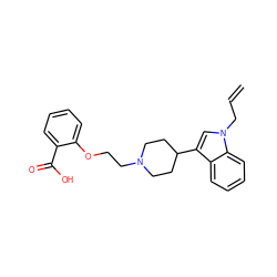 C=CCn1cc(C2CCN(CCOc3ccccc3C(=O)O)CC2)c2ccccc21 ZINC000013586263