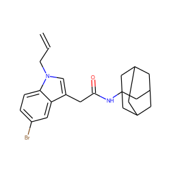 C=CCn1cc(CC(=O)NC23CC4CC(CC(C4)C2)C3)c2cc(Br)ccc21 ZINC000084690887