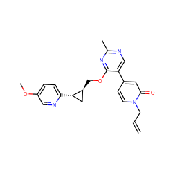 C=CCn1ccc(-c2cnc(C)nc2OC[C@H]2C[C@@H]2c2ccc(OC)cn2)cc1=O ZINC000209426300