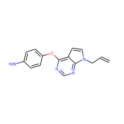 C=CCn1ccc2c(Oc3ccc(N)cc3)ncnc21 ZINC000095554986