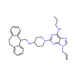 C=CCn1cnc2c(NCCC)nc(N3CCC(NCC4c5ccccc5CCc5ccccc54)CC3)nc21 ZINC000013759622