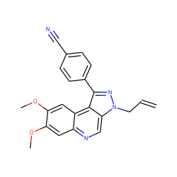 C=CCn1nc(-c2ccc(C#N)cc2)c2c3cc(OC)c(OC)cc3ncc21 ZINC000169704836