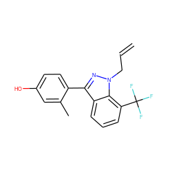 C=CCn1nc(-c2ccc(O)cc2C)c2cccc(C(F)(F)F)c21 ZINC000013586344