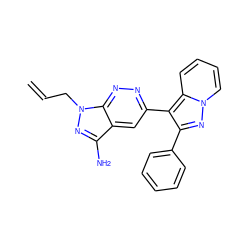 C=CCn1nc(N)c2cc(-c3c(-c4ccccc4)nn4ccccc34)nnc21 ZINC000028565539