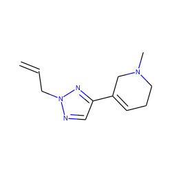 C=CCn1ncc(C2=CCCN(C)C2)n1 ZINC000013739819