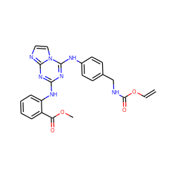 C=COC(=O)NCc1ccc(Nc2nc(Nc3ccccc3C(=O)OC)nc3nccn23)cc1 ZINC000299871174