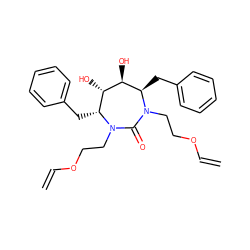 C=COCCN1C(=O)N(CCOC=C)[C@H](Cc2ccccc2)[C@H](O)[C@@H](O)[C@H]1Cc1ccccc1 ZINC000013604436